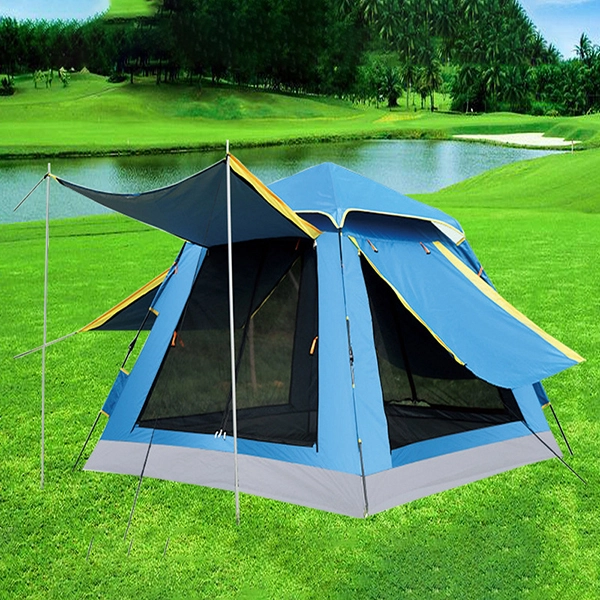 Lều cắm trại tự bung cho 4 - 5 người thoáng mát, có mái hiên chống nắng mưa (KT 2×2×1.45m) K118